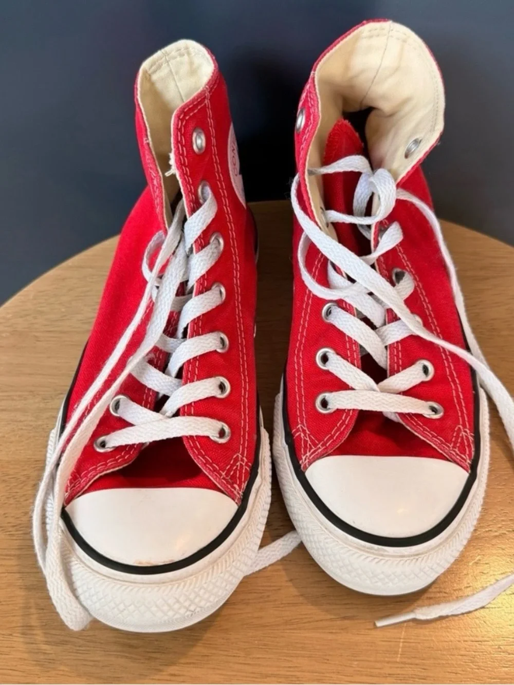Converse High Top Sneakers in Bright Red with White Accents Kids